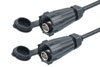 Waterproof IP68 75 Ohm BNC Male (Plug) to 75 Ohm BNC Male (Plug) Cable Using 75 Ohm RG6 Coax, Black