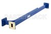 WR-62 Waveguide 20 dB Broadwall Coupler, UG-419/U Square Cover Flange, E-Plane Coupled Port, 12.4 GHz to 18 GHz, Copper Alloy