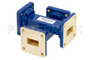 WR-62 Waveguide 40 dB Crossguide Coupler, UG-419/U Square Cover Flange, 12.4 GHz to 18 GHz, Bronze