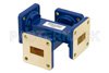 WR-62 Waveguide 50 dB Crossguide Coupler, UG-419/U Square Cover Flange, 12.4 GHz to 18 GHz, Bronze