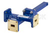 WR-34 Waveguide 50 dB Crossguide Coupler, 3 Port UG-1530/U Square Cover Flange, 22 GHz to 33 GHz, Bronze