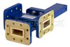 WR-90 Waveguide 50 dB Crossguide Coupler, 3 Port CPR-90G Flange, 8.2 GHz to 12.4 GHz, Bronze