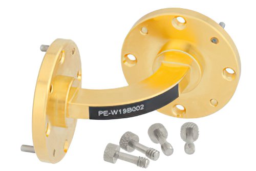 WR-19 Instrumentation Grade Waveguide H-Plane with UG-383/U-Mod Flange Operating from 40 GHz to 60 GHz