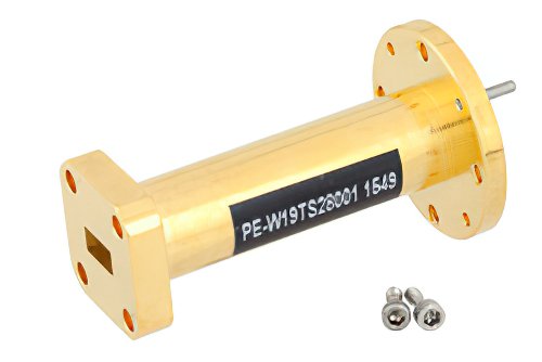WR-19到WR-28波导转换器，UG-383/U-Mod圆盖法兰 转UG-599/U方盖法兰，2英寸