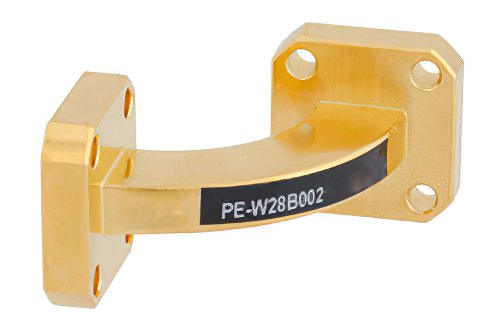 WR-28 Instrumentation Grade Waveguide H-Plane with UG-599/U Flange Operating from 26.5 GHz to 40 GHz