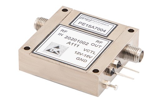 40 dB可变增益放大器，P1dB 15 dBm，2 GHz~8 GHz，增益控制 20 dB，噪声系数3.5 dB，SMA