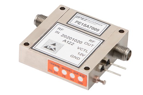 40 dB可变增益放大器，P1dB 15 dBm，1 GHz~18 GHz，增益控制 20 dB，噪声系数5 dB，SMA