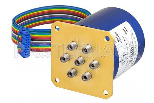 低插入损耗可重复继电器闩锁开关，单刀六掷，0.05 dB，端接，直流至40 GHz，5W，24V，指示器，自切断，2.92mm