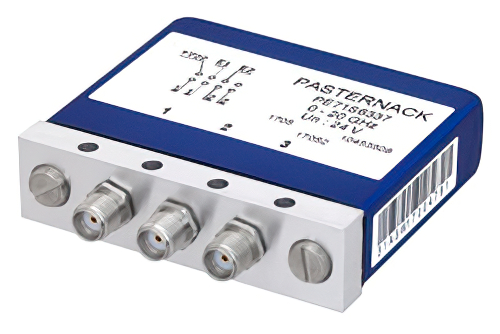 低插入损耗可重复继电器闩锁开关，单刀双掷，0.03 dB，直流至20 GHz，1W，24V，指示器，自切断，端接，SMA