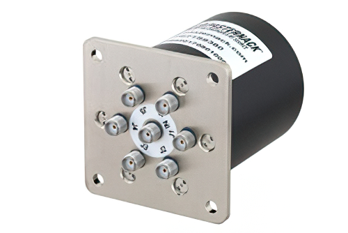 单刀六掷机电继电器常开开关，端接，DC~18 GHz，高达 90W，12V，SMA