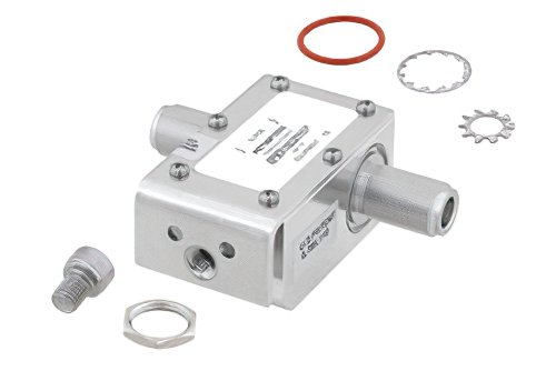 同轴射频浪涌保护器，N型F/F输入/输出，100 MHz至512 MHz，直流隔断，750W，IP67，0.5uJ，20KA，滤波器，支架朝向主体