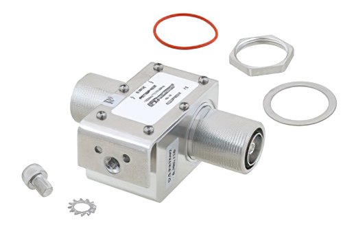 同轴射频浪涌保护器，7/16 F/F输入/输出，100 MHz至512 MHz，直流隔断，750W，IP67，0.5uJ，20KA，双向滤波器，支架朝向主体