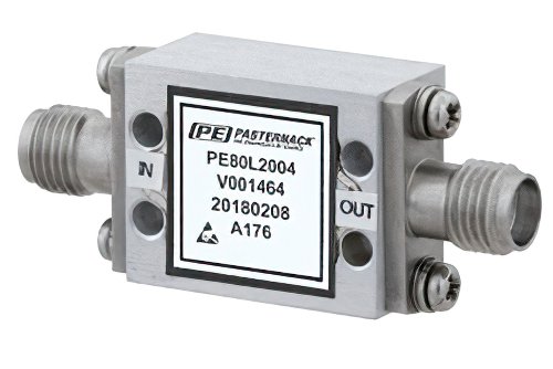 高功率限幅器，现场可更换 SMA，峰值功率 100W，恢复 15 us，平漏 18 dBm，8 GHz ~ 12 GHz