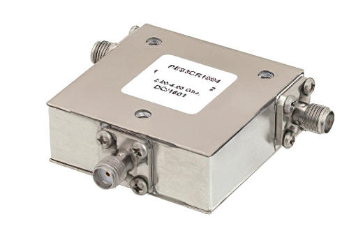 高功率环行器，隔离度20 dB，2 GHz至4 GHz，50瓦，SMA母头