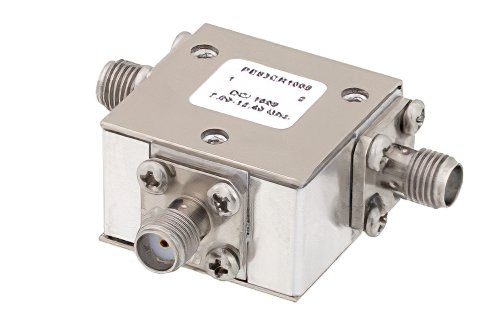 高功率环行器，隔离度20 dB，7 GHz至12.4 GHz，50瓦，SMA母头