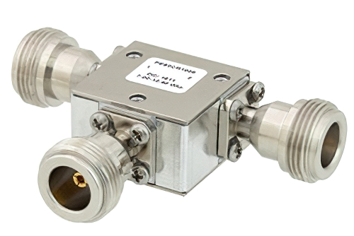 高功率环行器，隔离度20 dB，7 GHz至12.4 GHz，50瓦，N型母头