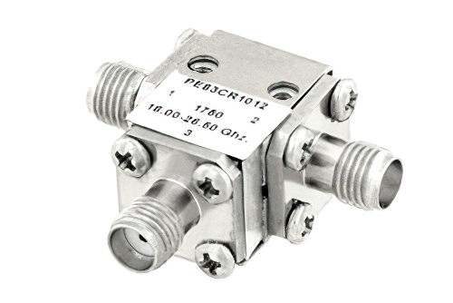 高功率环行器，隔离度17 dB，18 GHz至26.5 GHz，50瓦，SMA母头