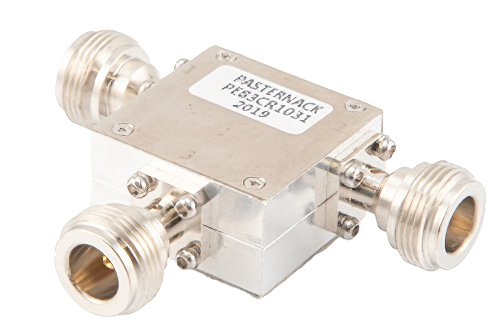 环行器，隔离度18 dB，2 GHz至4 GHz，100瓦，N型母头