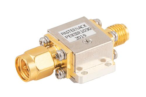 隔离器，隔离度10 dB，6 GHz至18 GHz，10瓦，SMA公头转SMA母头