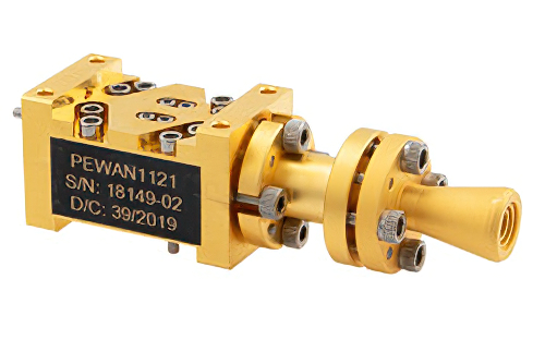 WR-10 波导双极化标量馈电喇叭天线，频率范围75 GHz至110 GHz，增益13 dBi，UG-387/U-Mod 法兰