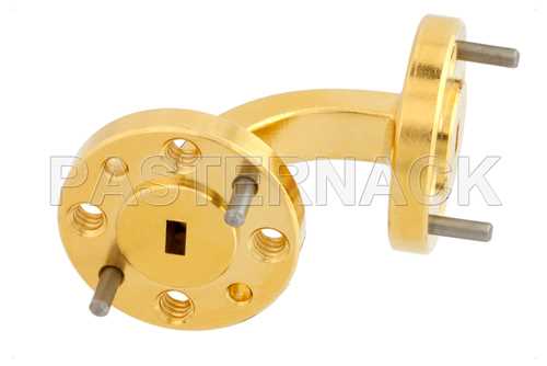 WR-12 Instrumentation Grade Waveguide E-Plane with UG-387/U Flange Operating from 60 GHz to 90 GHz