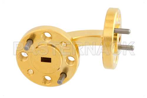 WR-12 Instrumentation Grade Waveguide H-Plane with UG-387/U Flange Operating from 60 GHz to 90 GHz