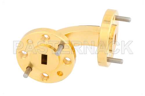 WR-15 Instrumentation Grade Waveguide E-Plane with UG-385/U Flange Operating from 50 GHz to 75 GHz