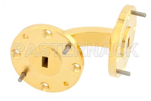 WR-19 Instrumentation Grade Waveguide E-Plane with UG-383/U-Mod Flange Operating from 40 GHz to 60 GHz