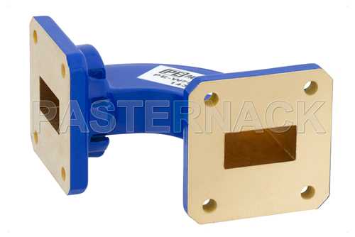 WR-75 Commercial Grade Waveguide H-Plane with UBR120 Flange Operating from 10 GHz to 15 GHz