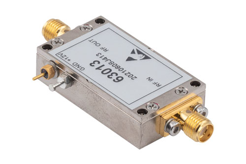 宽带低噪声放大器，1 KHz~1000 MHz，增益 50 dB，噪声系数 1 dB，+12V，SMA