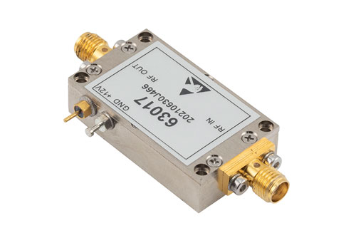 输入保护低噪声放大器，20 MHz~3000 MHz，射频输入功率 1 瓦，增益 30 dB，噪声系数 1.7 dB，12V，SMA