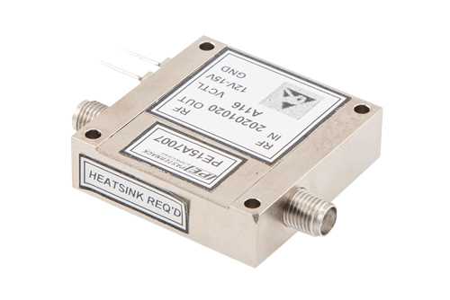 40 dB可变增益放大器，P1dB 13 dBm，18 GHz~26.5 GHz，增益控制 20 dB，噪声系数6.5 dB，SMA