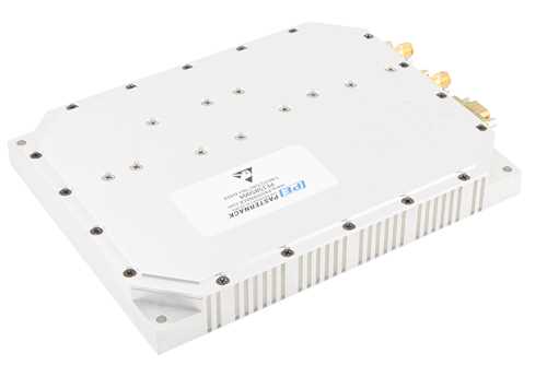 氮化镓（GaN）高功率双向放大器，C频段，4.4 GHz~4.9 GHz，饱和功率 15W，效率35%，切换时间2 µsec，发射增益45 dB，手动发射/接收控制，SMA