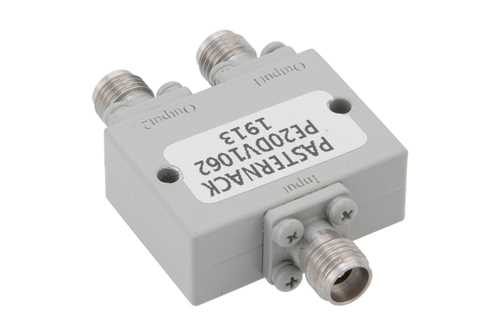 2 路 2.92mm 功率分配器，10 GHz ~ 43.3 GHz，额定功率为 20 瓦