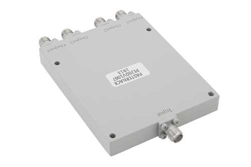 4 路 SMA 功率分配器，2 GHz ~ 26.5 GHz，额定功率为 20 瓦
