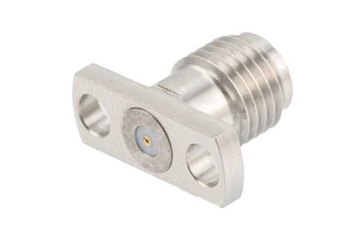 SMA母头现场可更换连接器，2孔法兰，Pin 0.012英寸，孔距0.355英寸，带金属环
