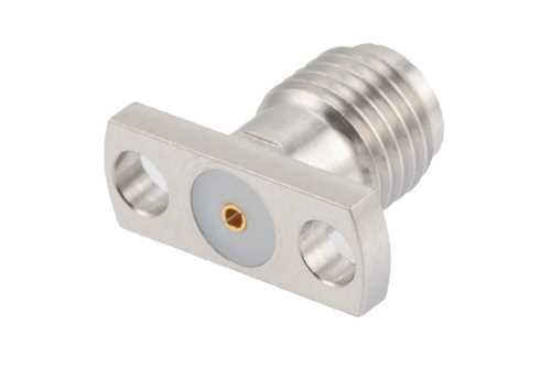 SMA母头现场可更换连接器，2孔法兰，Pin 0.036英寸，孔距0.355英寸，带金属环