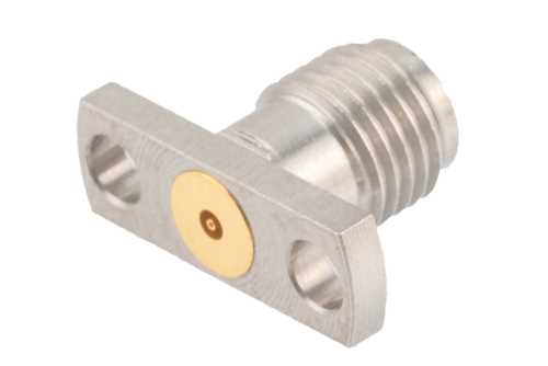 2.92mm母头现场可更换连接器，2孔法兰安装，Pin 0.009英寸，孔距0.400英寸，带金属触点环