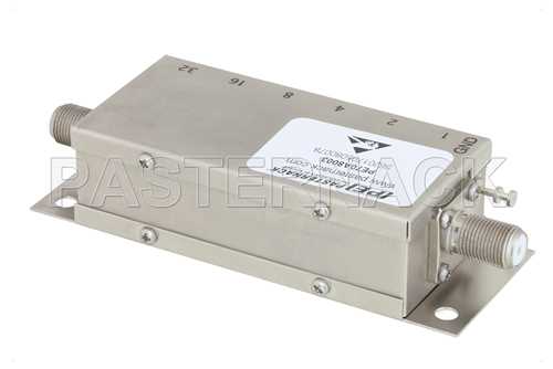 6 Bit继电器控制可编程衰减器，63 dB，DC~1,000 MHz，75欧姆，步进1 dB，+12V，F型母头
