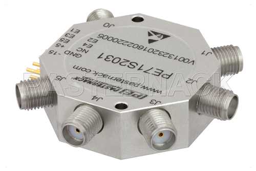 SP5T PIN二极管开关，工作频率为100 MHz至20 GHz，高达+27 dBm，SMA