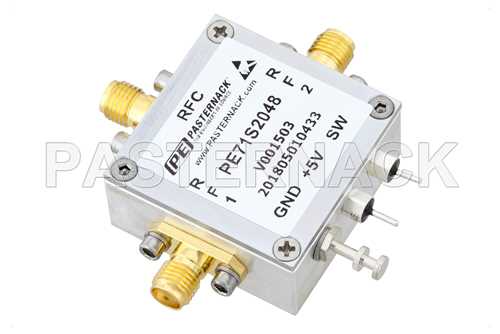 单刀双掷 PIN 二极管开关，工作频率为 50 MHz 到 1.5 GHz ，高达 4 瓦（+36 dBm）， SMA
