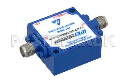 单刀单掷PIN 二极管开关，工作频率2 GHz至4 GHz，高达+20 dBm，现场可更换，SMA