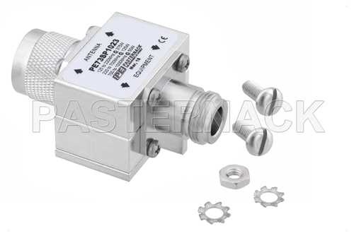 同轴射频浪涌保护器，N型M/F输入/输出，125 MHz至1 GHz，直流隔断，375W，220uJ，20kA，屏蔽盖和气管