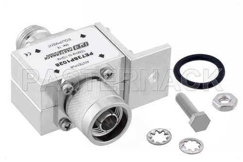 同轴射频浪涌保护器，N型M/F输入/输出穿墙式，125 MHz至1 GHz，直流隔断，375W，3.5mJ，20KA，屏蔽盖和气管