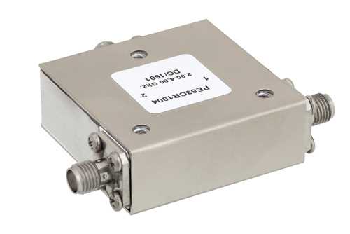 高功率环行器，隔离度20 dB，2 GHz至4 GHz，50瓦，SMA母头