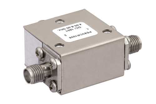 高功率环行器，隔离度18 dB，4 GHz至8 GHz，50瓦，SMA母头
