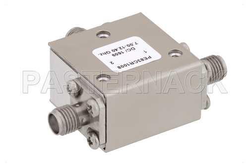 高功率环行器，隔离度20 dB，7 GHz至12.4 GHz，50瓦，SMA母头