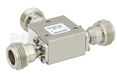 高功率环行器，隔离度20 dB，7 GHz至12.4 GHz，50瓦，N型母头