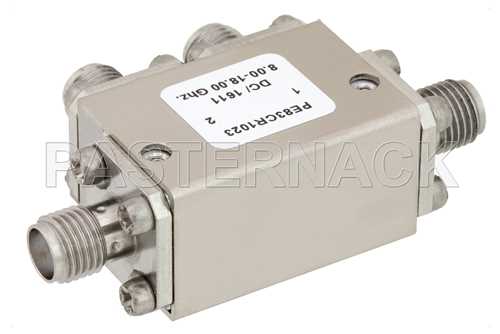双节环行器，隔离度32 dB，8 GHz至18 GHz，5瓦，SMA母头