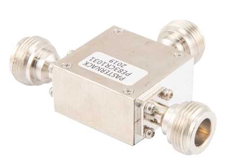 环行器，隔离度18 dB，2 GHz至4 GHz，100瓦，N型母头